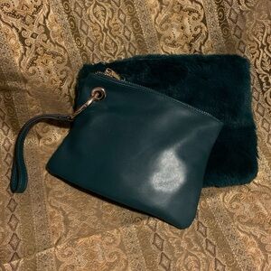 New With Tags A New Day Hunter Green Interchangeable Double Wristlet Set